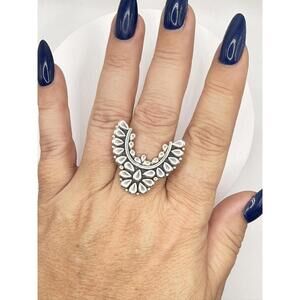 Boho-Chic Anthropologie Sterling Silver 925 Naja Ring - Size 8 Retails $119